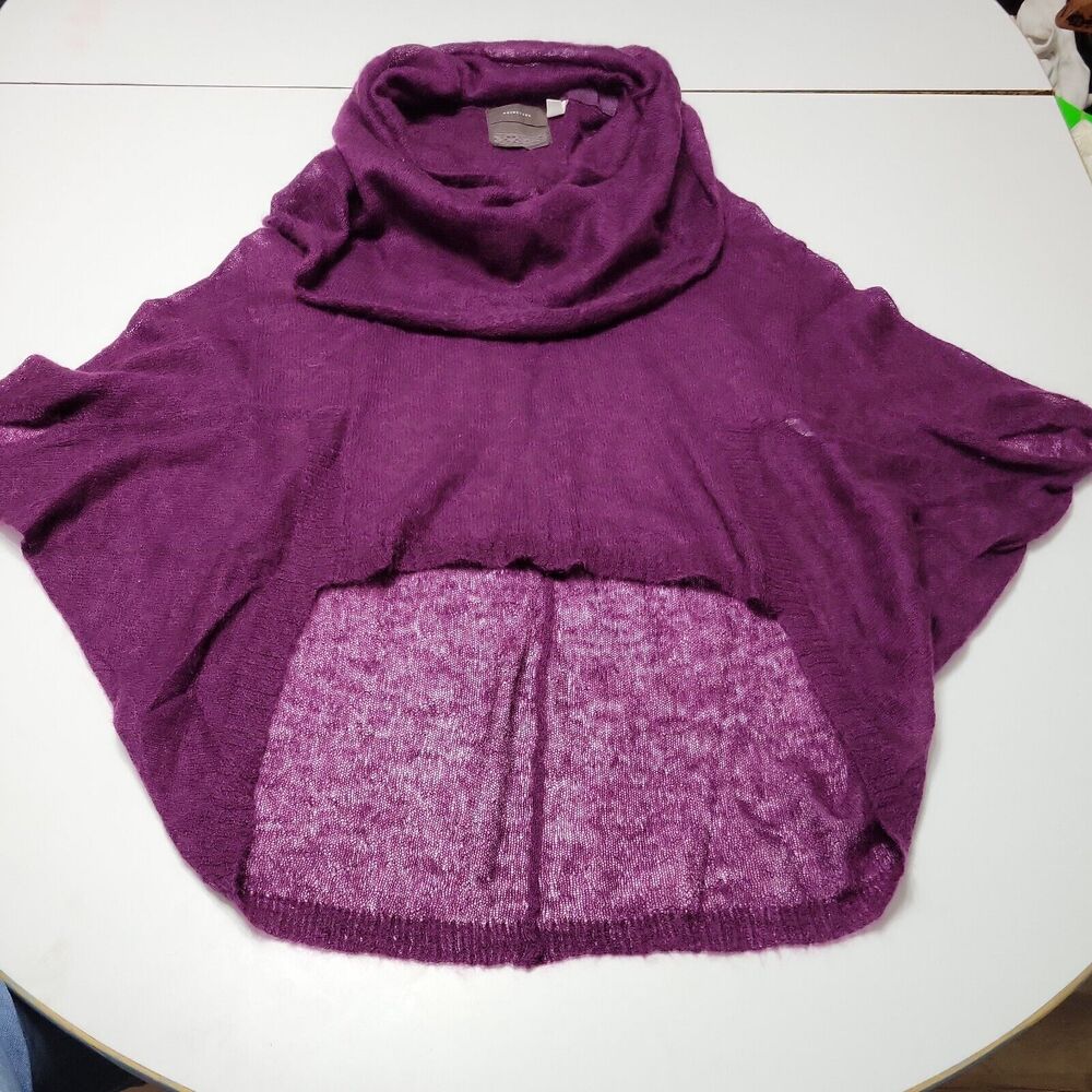 Guinevere Women S Sweater Wool Mohair Blend Putple Bat Sleeve High‎ Square Front